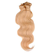 15 polegadas 7 peças 70% de cabelo humano clipe onda do corpo em extensões do cabelo várias cores disponíveis