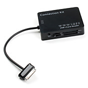 3-ports USB-hub kortlæser tilslutning kit til Samsung Galaxy Tab p7300, p7310, p7500 og p7510 (sort)