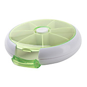 boîte ronde de rangement en plastique (vert et blanc)