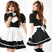 Hot Girl Black Polyester Maid Suit (4 Pieces)