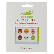 home button Aufkleber für iPhone, iPad und iPod (6 pack, Cartoon)