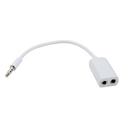 3,5 mm koptelefoon-kabel splitter voor de iPhone (van man naar dual vrouw, wit)