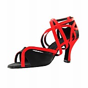 Customized Satin Ankle Strap  Latin/Ballroom Dance Performance Shoes (More Colors)