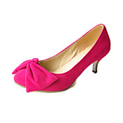 Suede Kitten Heel Closed Toe Shoes With Bow For Party/Evening (More Colors)