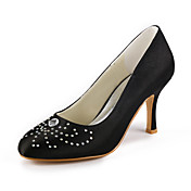 Satin Closed Toe Stilettos With Rhinestones For Wedding (More Colors)