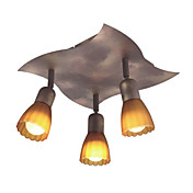 Floral Semi Flush Mount with 3 Light - Downward
