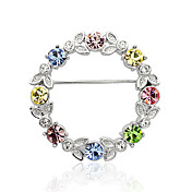 multicolor Austrian Crystal Wreath Brooch