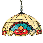 POCATELLO - Kroonluchter Tiffany Stijl Bloemen Stijl met 2 Lampen