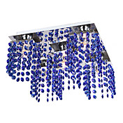 5 - lys crystal semi flush mount med 4 farver
