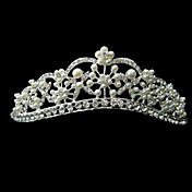 aleación de elegante, con diamantes de imitación y perlas tiara nupcial