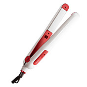 POVOS Ceramic Curved Plates Flat Iron Hair Straightner (White-Red)