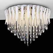 høj klasse førte semi flush mount med 9 lys i krystal
