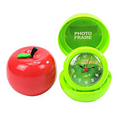 Novelty Apple Design Folding Alarm Clock with Photo Frame (Random Color)