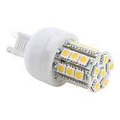 Lampadina a pannocchia LED, luce bianca/calda G9 27x5050 SMD 3.5W 300LM 2800-3200K (230V)