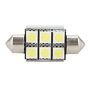 36mm 6 SMD súper blanco 5500K bombilla LED de luz