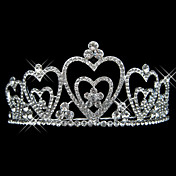 Alloy With Rhinestone And Pearl Hearts And Flowers Bridal Tiara