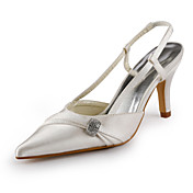 Satin Stiletto Heel Closed Toe / Slingbacks With Rhinestone Party Evening Shoes (More Colors Available)