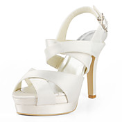 Satin Stiletto Heel Sandals / Platform With Buckle Wedding Shoes (More Colors Available)