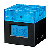 cubo de agua estilo de reloj digital con USB 2.0 HUB de 4 (azul, 3xAAA)