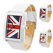 Unisex Analog Uhr mit Flaggen Motiv (Weiß)