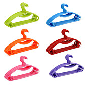 cintre arc-en-anti-dérapant de couleur avec des clips (10 pièces)