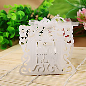 Exquisite Cutout Bride & Groom Laser Cut Favor Box (Set of 12)