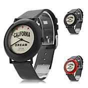 Unisex Leather Analog Quartz Wrist Watch (Black)