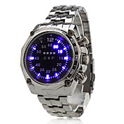 Orologio LED digitale, da uomo, con luce blu - Nero