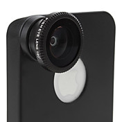 Lente Gran Angular de 180 Grados con Carcasa Posterior Negra para el iPhone 4 y 4S