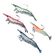 weichen Köder Garnelen mit Haken 60mm 4.5g Silikon Fischköder Packs (4 Stück)