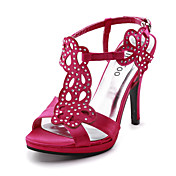 Satin Stiletto Heel Slingbacks Sandals Party / Evening Shoes With Rhinestone