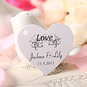 gepersonaliseerde hartvormige gunste tag - liefde (set van 60)