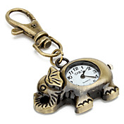 unisex legering analoge quartz horloge met sleutelhanger olifant (brons)