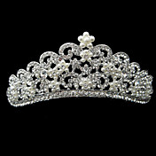 wunderschöne Silber-Legierung Strass und Perlen Diadem Braut