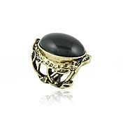Fashion Onyx Ring In Plated Alloy