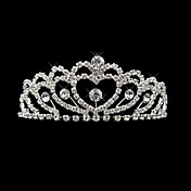 alliage d'argent strass et de perles découpe nuptiale coeur diadème