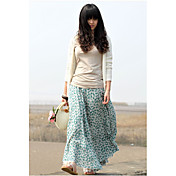 bohemian bloemenprint volle gang lange rok