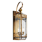 gouden wandlamp met 3 lichten in glazen kap
