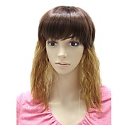 Capless High Quality Synthetic Mixed Color Medium Long Wavy Wig