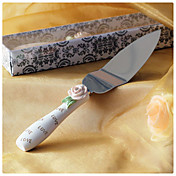  Elegant Rose Design Resin Handle Wedding Cake Server