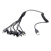 Universal 10-in-1 Flexible USB Cable (58cm, Black)