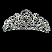 Silber-Legierung Strass und Perlen Frühlingswind Braut Diadem
