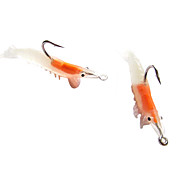 crevettes appâts mous avec crochet 65mm packs de 5g de silicium leurres (2 pcs)