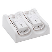 dual dock ricarica con 2 batterie ricaricabili per wii (600mAh, bianco)