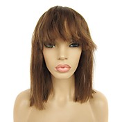 Full Lace 12 Inch 100% Human Hair Straight Hair Wig with Bang
