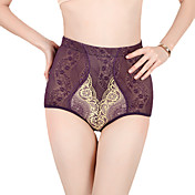 chinlon / algodão boyshorts calcinhas de cintura alta shaper com renda (mais cores)