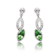 925 prata esterlina corte quadrados brincos de strass (cores mais)