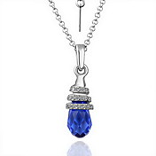 18K Gorgeous Fashion Rhinestone Alloy Dark Blue Crystal Necklace