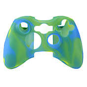 Protective Dual-Color Silicone Case for Xbox 360 Controller (Green and Blue)