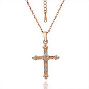 18k prachtige mode-strass legering kruis ketting (meer kleuren)